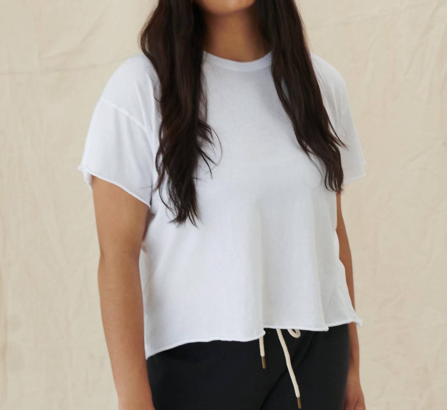 THE GREAT The Crop Tee in White