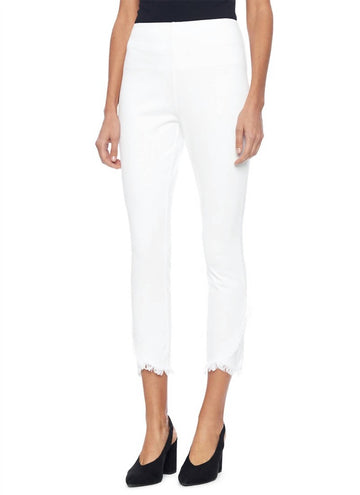 Lysse fringe tulip hem denim pant in white