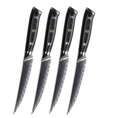 Trudeau Laguiole Steak Knives with Pakkawood Handles (Set of 6),  Stainless/Wood