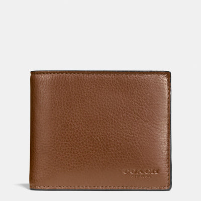 Coach Monogram Leather Folding Wallet Logo Folding Wallets (75371)