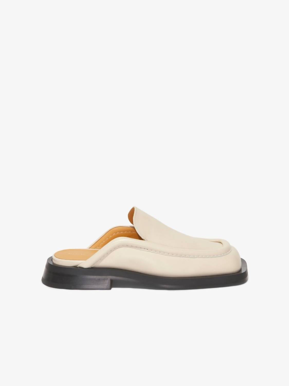 PROENZA SCHOULER Square Loafer Mules In Parchment in Parchment