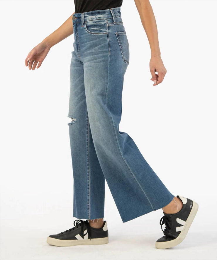 Kut From The Kloth Meg High Rise Wide Leg Raw Hem Jean in Immersion ...