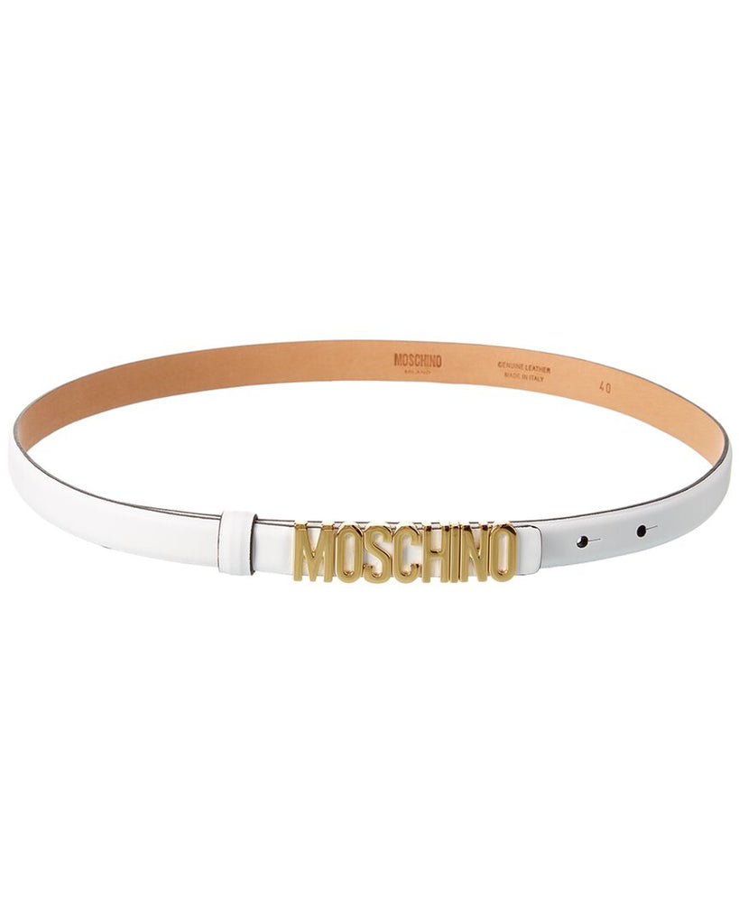 Veronderstellen uitslag Interactie Moschino Logo Leather Belt | Shop Premium Outlets