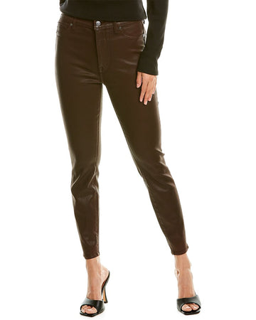 7 For All Mankind high-waist ankle skinny coated chocolate super skinny jean