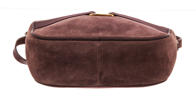 Ferragamo Brown Calfskin Leather Vara Crossbody Bag