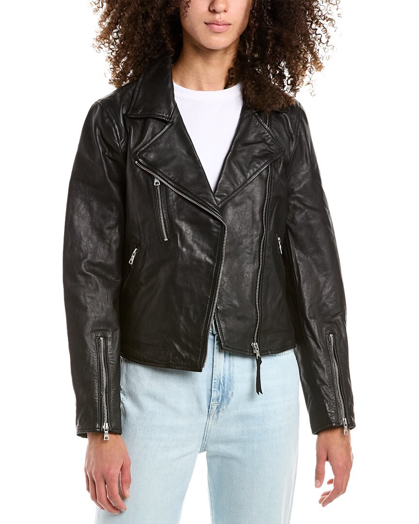plak Geit publiek Superdry Leather Biker Jacket In Black | ModeSens