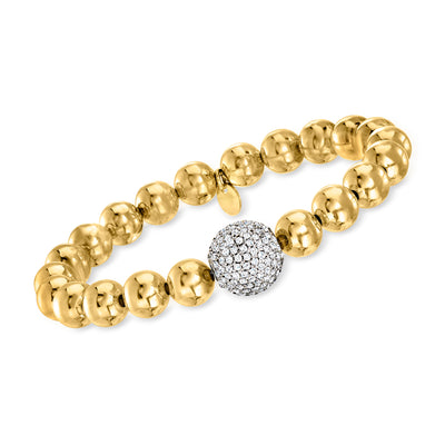 Ross-Simons 14kt Tri-colored Gold Heart-link Bracelet