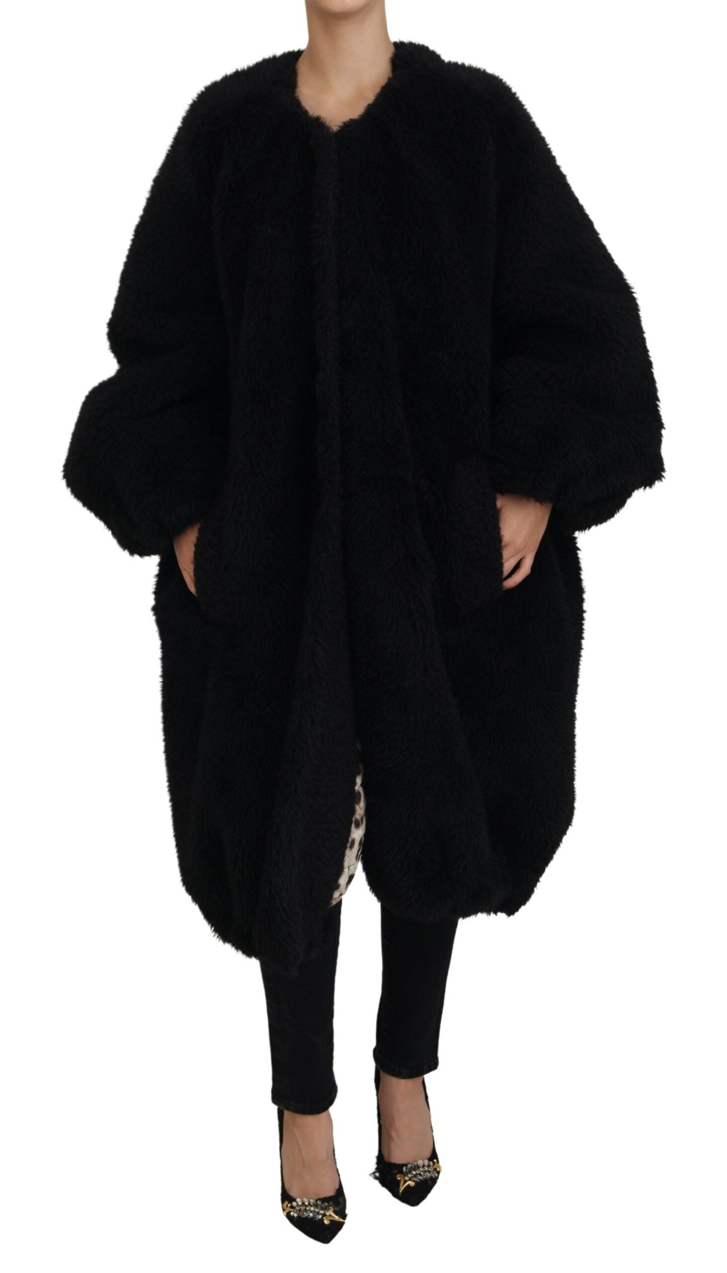 DOLCE & GABBANA Dolce & Gabbana  Cashmere Blend Faux Fur Coat Women's Jacket