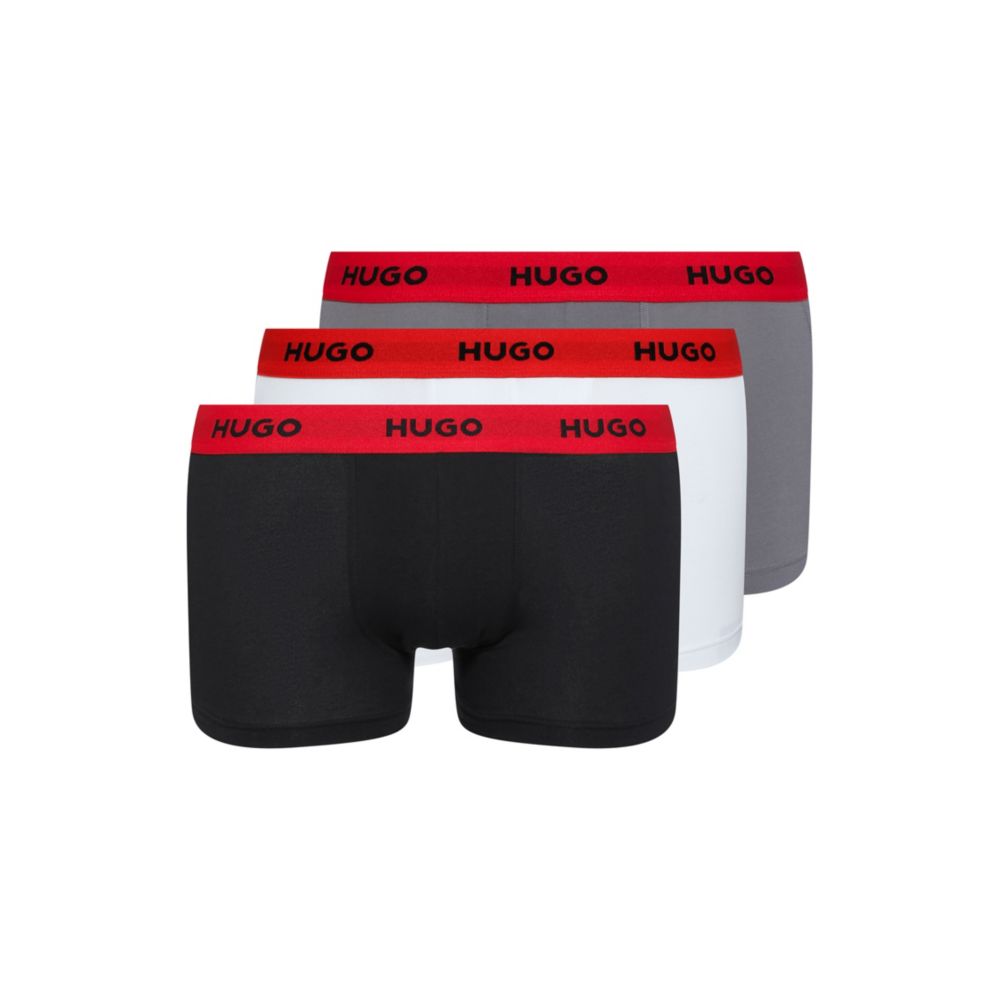 HUGO HUGO BOSS - Three Pack Of Logo Waistband Trunks In Stretch Cotton