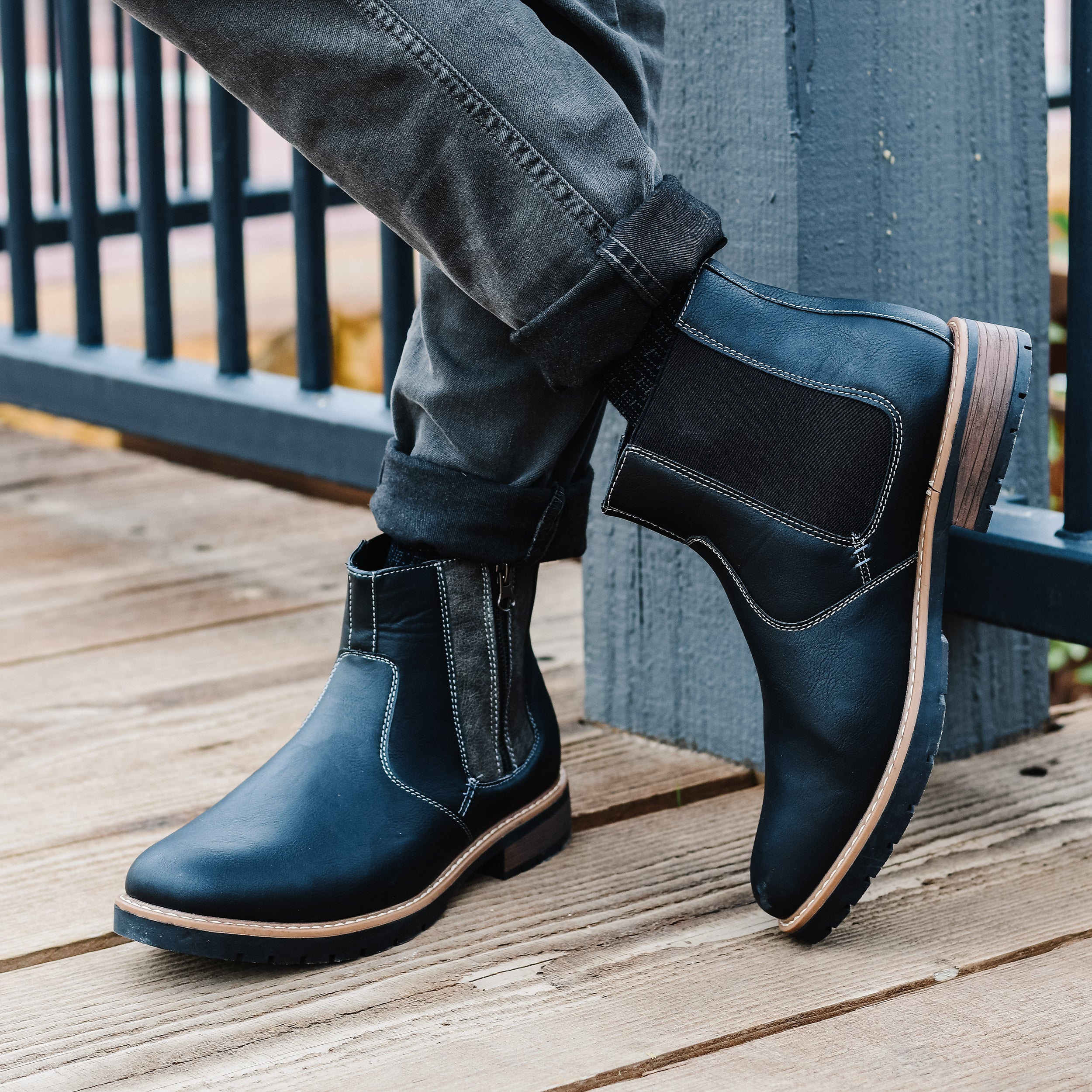 Shop Vance Co. Men's Pratt Ankle Boot In Black