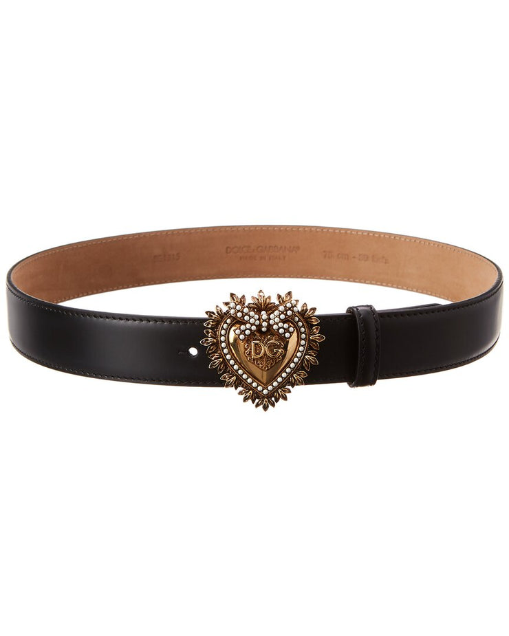 Dolce & Gabbana Devotion Heart Adjustable Leather Belt | Shop Premium  Outlets