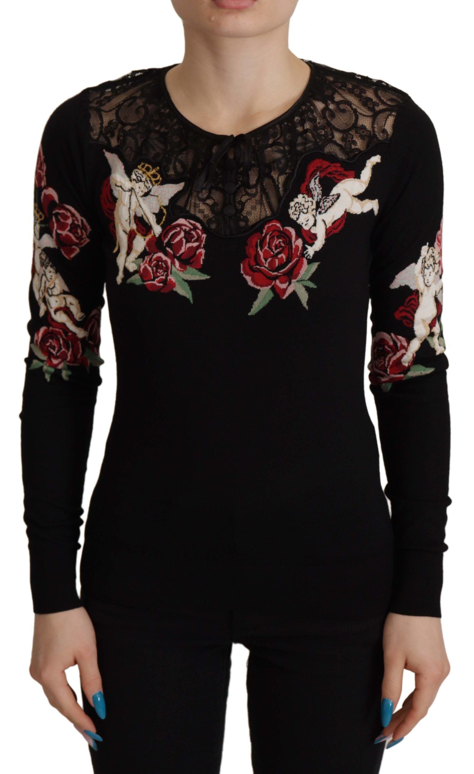 DOLCE & GABBANA Dolce & Gabbana  Lace Angel Roses Cardigan Women's Sweater
