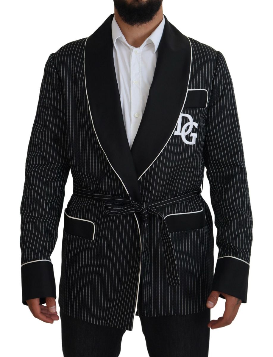 DOLCE & GABBANA Dolce & Gabbana  Robe Striped DG Patch Jacket Men Men's Blazer