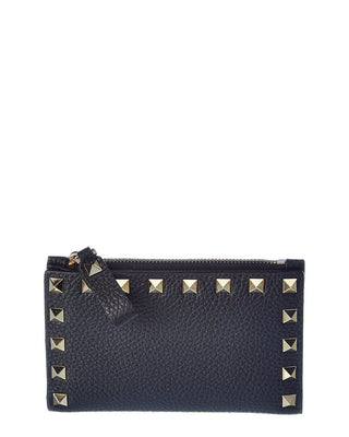 Rockstud Leather Zip Coin Purse/Card Holder