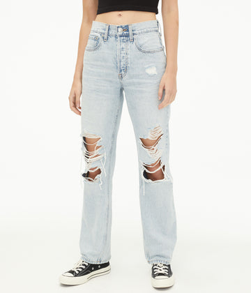 Aeropostale womens 90s super high-rise baggy jean