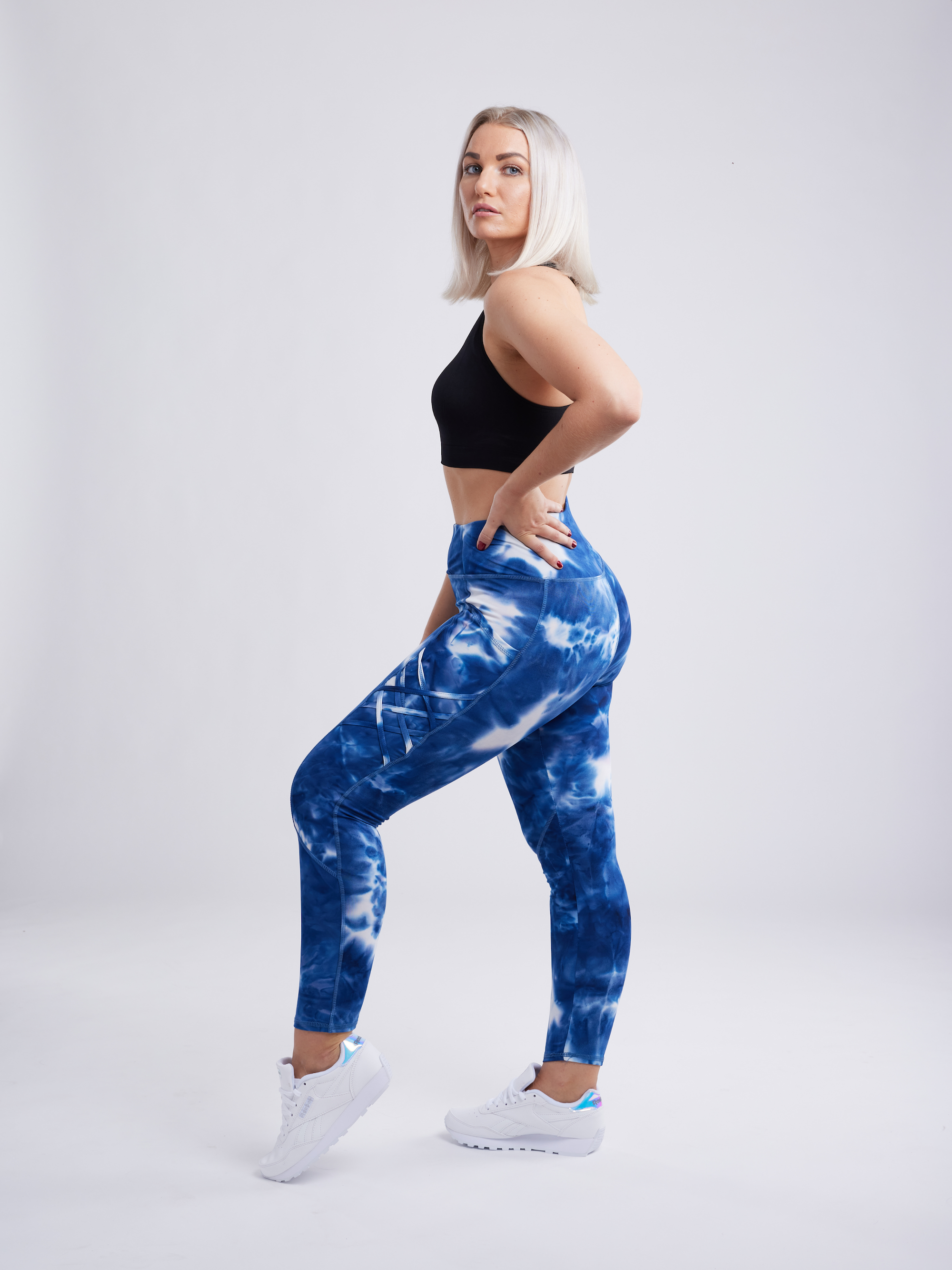 Shop Jupiter Gear High-waisted Criss-cross Training Leggings With Hip Pockets In White