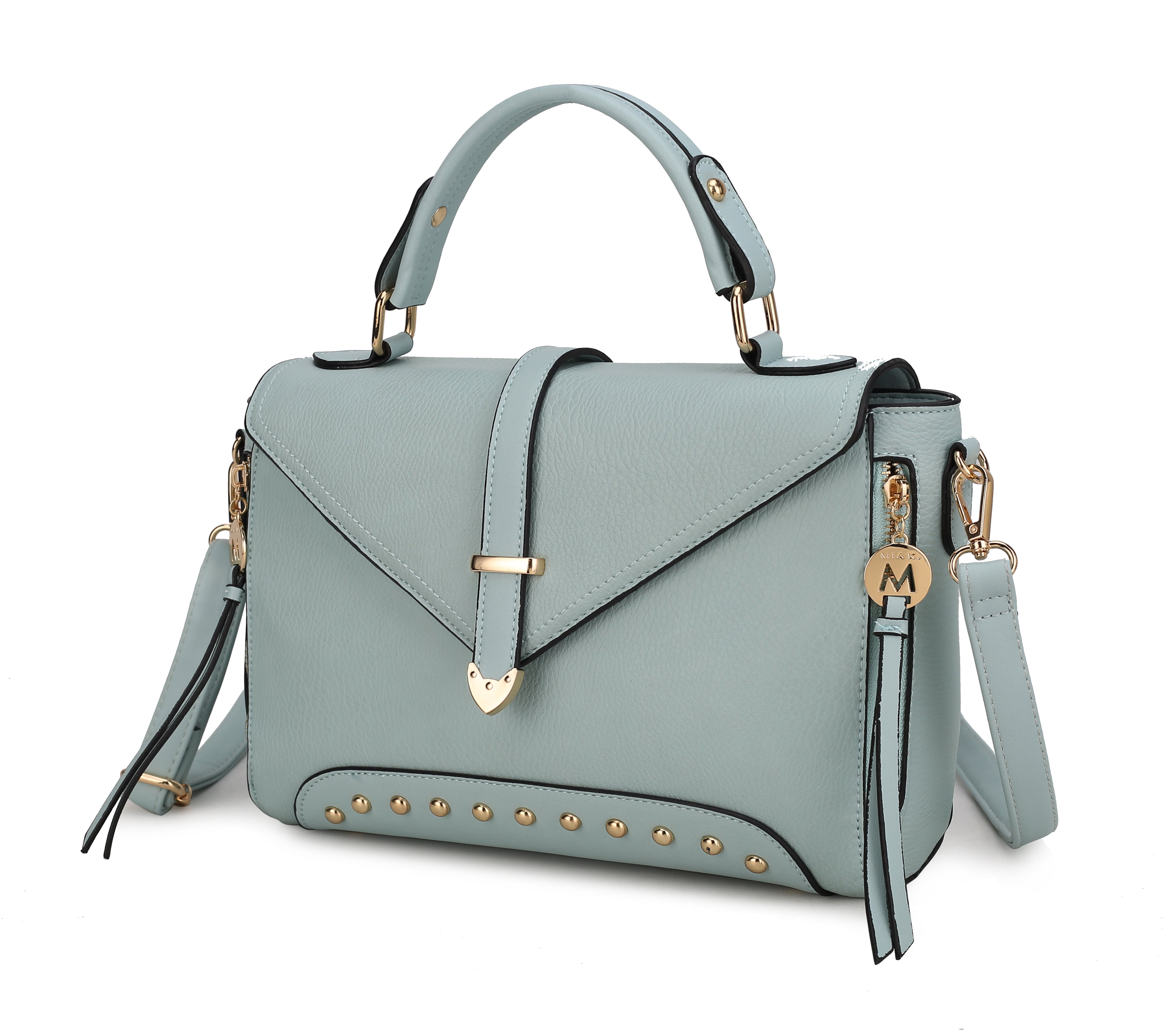 Mkf Collection By Mia K Angela Vegan Leather Women's Satchel Bag In Blue