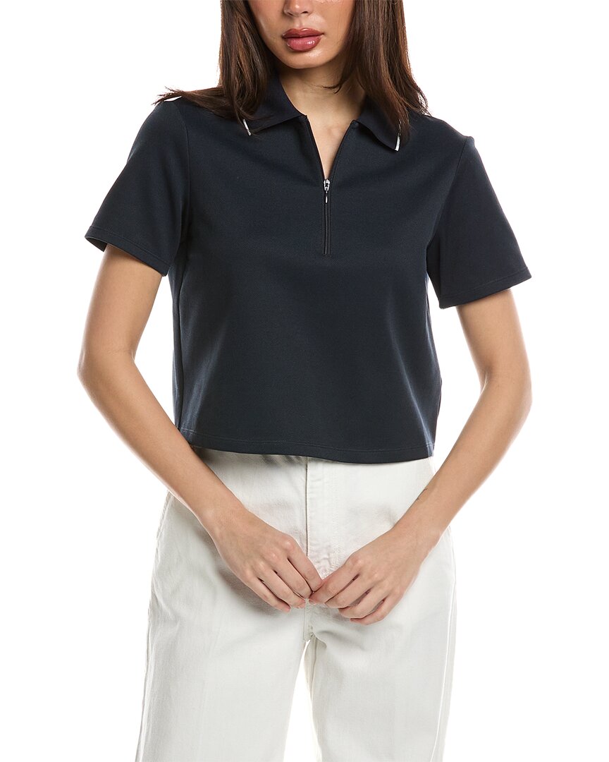 Shop Theory Tennis Zip Polo Shirt In Blue