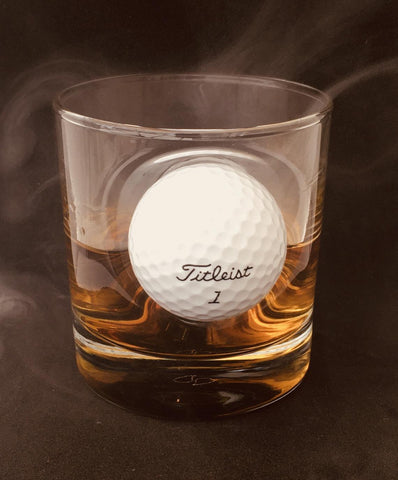 Golf Ball Whiskey Chillers w/ Glass