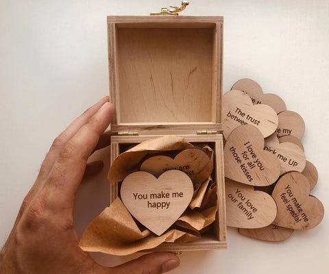 1st Anniversary Gift First Anniversary Wood Heart Husband Wife Boyfriend  Gifts