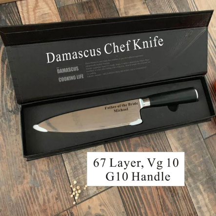 Personalized CHEFS KNIFE & SHEATH Chef Knive Custom Engraved Kitchen  Cooking Valentines Gifts for Him Dad Men Birthday Gifts for Her Mom 