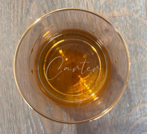 Personalized Whiskey Glass with Golden Rim