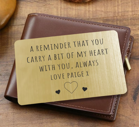 Personalized Golden Wallet Card