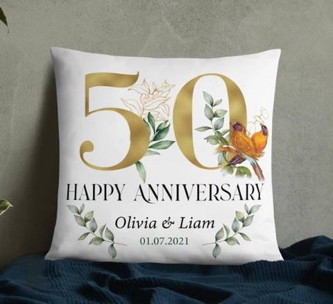 50th Wedding Anniversary Pillow