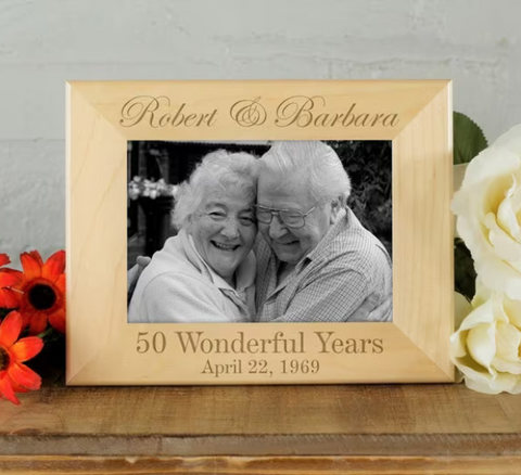 50th Wedding Anniversary Golden Frame