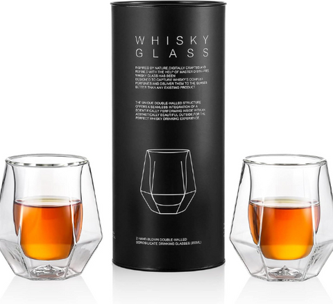 True Square Double Old Fashioned Glasses Set of 4 - Lowball Whiskey Glasses  for Cocktails, Drinks or Liquor - Dishwasher Safe 10oz 