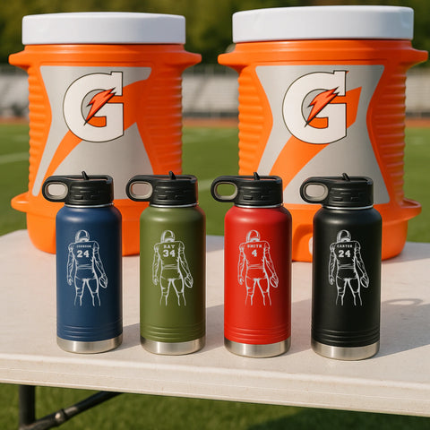 Football Player Water Bottle