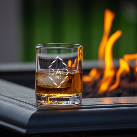 Fathers Day engraved gift whiskey glass