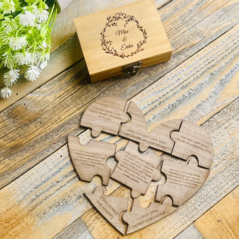 Heartfelt Personalized Wooden Heart Puzzle