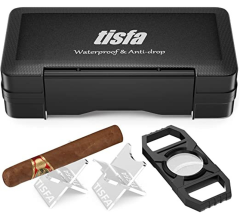 Portable Cigar Humidor Case Waterproof Travel Cigar Case with 2 Humidifiers  Cedar Wood Lined for 5 Cigars - China Paper Box and Packing Paper Bag price