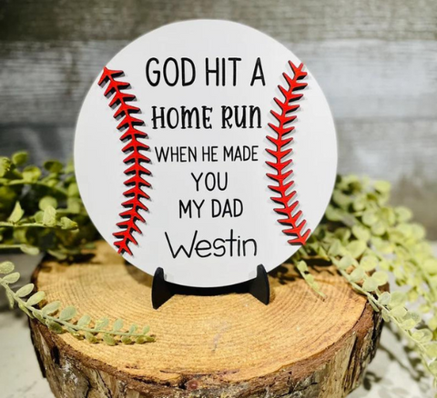 God Hit A Homerun Baseball Sign