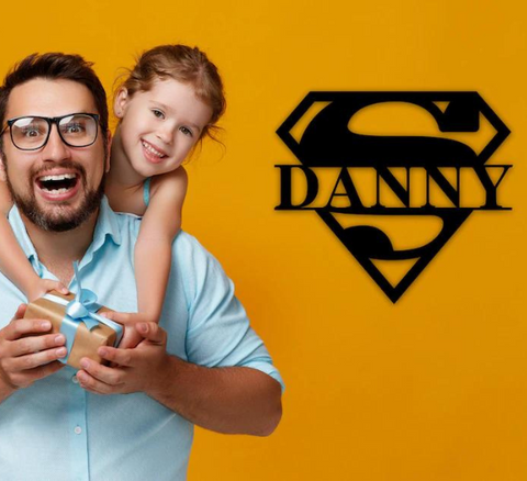 Personalized Super Dad Metal Sign