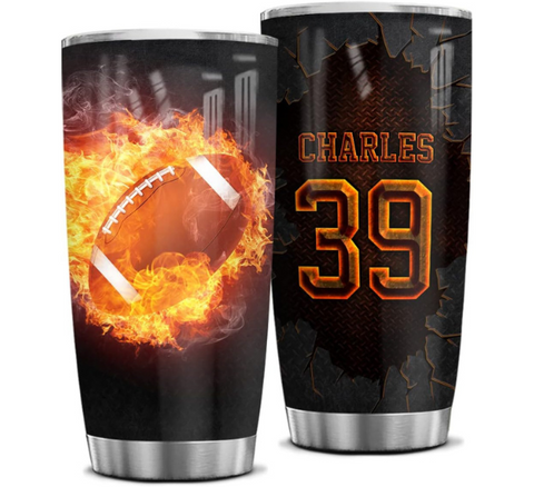 Football On Fire Tumbler