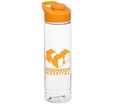 Printed Halcyon Frosted Glass Bottles with Screw-On Lid (20 Oz.)