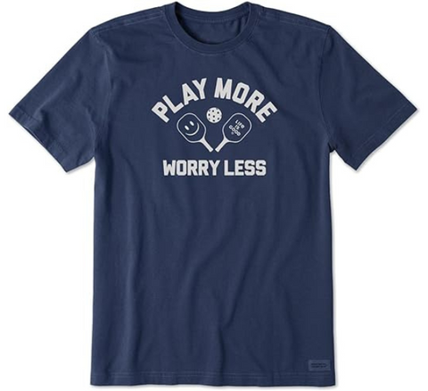 Play More Worry Less Pickleball Shirt