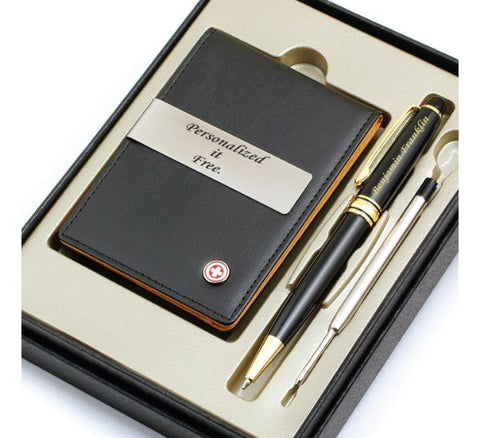 Custom Engraved Wood Pen Set, Executive Pen and Box With Free  Personalization, Ballpoint Pen With Case For Gift (B)