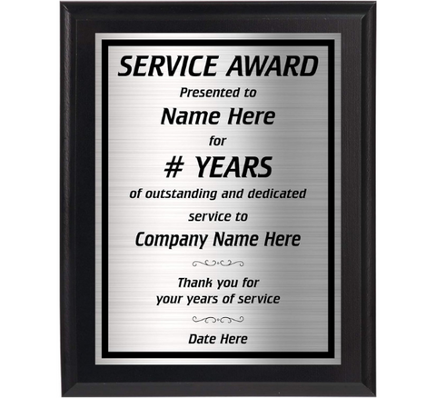 Service Award Plaque