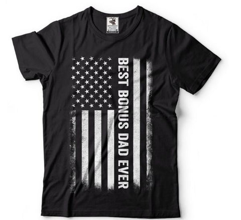 Best Bonus Dad Ever American Flag T-shirt