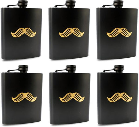 Mustache Groomsmen Flask