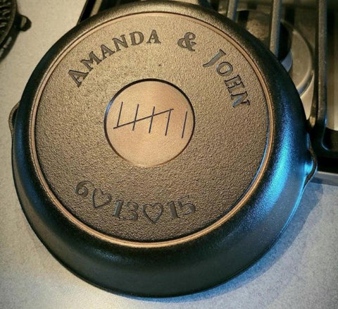8-Inch Engraved Cast Iron Skillet