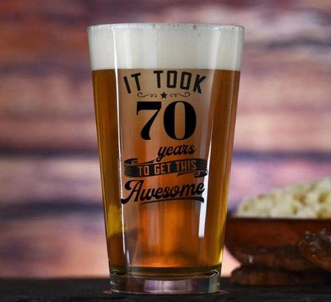 70th Birthday Beer Pint Glass