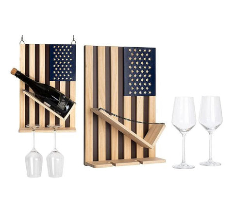 American Flag Wine Rack Holder