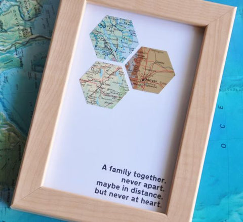 Long Distance Family Map Art
