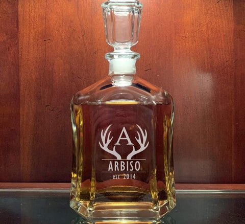 Personalized Liquor Whiskey Glass Decanter