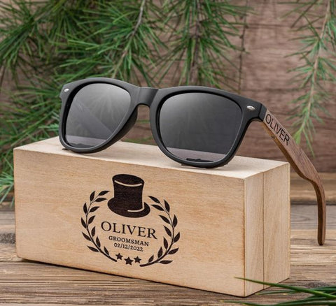 Personalized Walnut Sunglasses