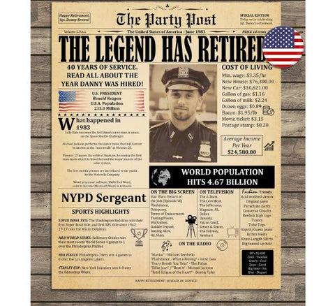 Police Retirement Newspaper Card